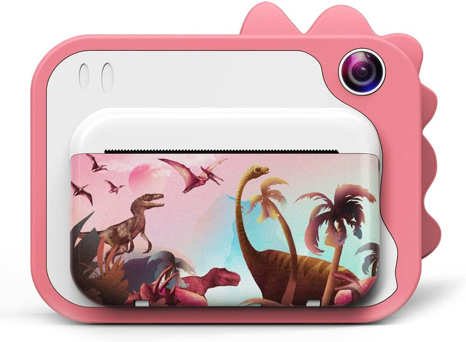 KinderKamera,DigitalKamera Print Sofortbildkamera 1080P 2.4 Zoll Bildschirm Videokamera Schwarzweiß Fotokamera mit 32GB Speicherkarte