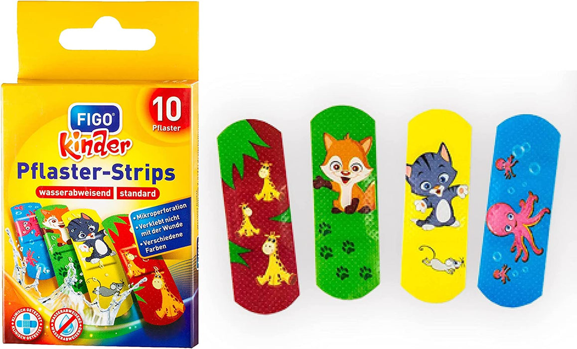 Kinder Pflaster Strips Bergmann Kinderpflaster Set, 40 x, Wasserabweisend, Hautfreundlich, Klinisch getestet, bunte Pflaster für Mädchen und Jungs