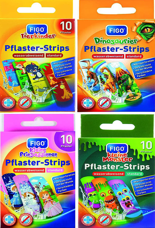 Kinder Pflaster Strips Bergmann Kinderpflaster Set, 40 x, Wasserabweisend, Hautfreundlich, Klinisch getestet, bunte Pflaster für Mädchen und Jungs