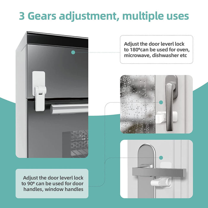Kindersicherung Multifunktionen 4 Stück Patent-Design Türdrückerschloss Kindersicherung Tür Fenstersicherung Kinder Backofen Kindersicherung Fenster