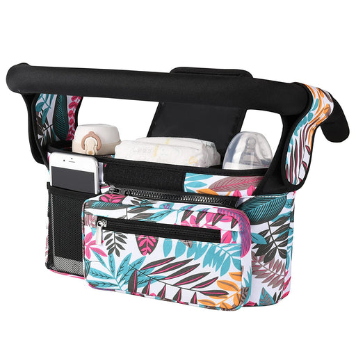 Kinderwagen Organizer Universal mit Isolierten Getränkehalter/Becherhalter, Momcozy Buggy Kinderwagentasche Baby Zubehör mit Reißverschlusstasche