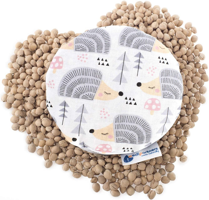 Kirschkernkissen Wärmekissen Körnerkissen für Babys 180g rund 15cm Öko Natur 100% Baumwolle  Wärme + Kältetherapie Massagetherapie (Igel)