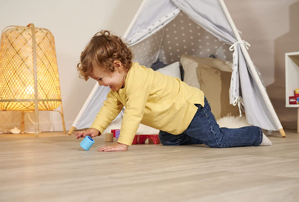 Klangbausteine – 12 bunte Holzbausteine die Geräusche machen, für Kinder und Babys ab 12 Monaten, Holzspielzeug