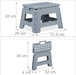 Klapphocker M, faltbar, tragbar, Reise Tritthocker, Kinder Badhocker, bis 120 kg, Kunststoff, 22 cm, hellgrau