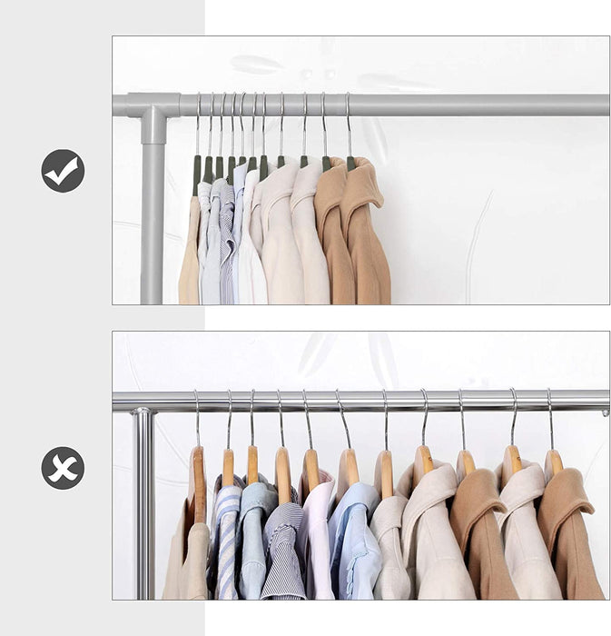 Kleiderbügel, Samt, 20 Stück, 0,6 cm dick, Anzugbügel, Jackenbügel mit Rutschfester Oberfläche, mit Zwei Einkerbungen, 360°drehbarer Haken, Antirutsch