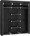 Kleiderschrank, Faltschrank, Stoffschrank, faltbare Garderobe mit 2 Kleiderstange, 175 x 150 x 45 cm, schwarz
