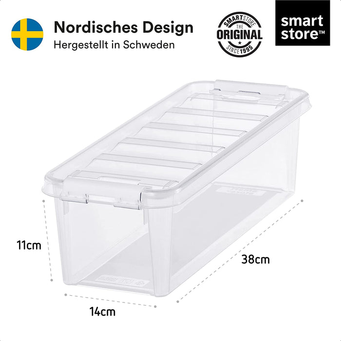 Kleine Aufbewahrungsboxen 3.5 L – 8 transparente und stapelbare Boxen mit Deckel und Clipverschluss weiss– BPA-frei und lebensmittelecht 