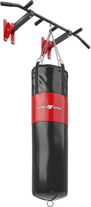 Klimmzugstange MH-D202+, Heimturnhalle Pull Up Bar, Universal Wand und Deckenstange mit Beutelhalter, Fitnessgeräte für zuhause, Sportgeräte