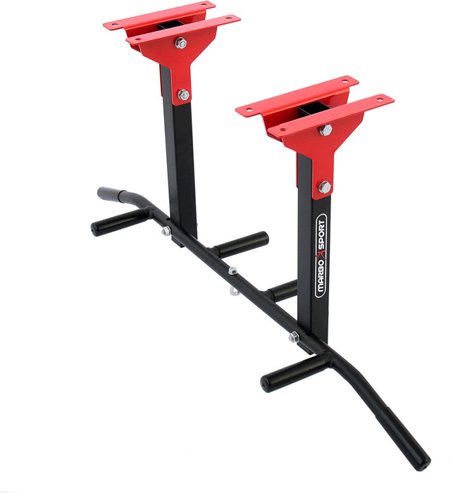 Klimmzugstange MH-D202+, Heimturnhalle Pull Up Bar, Universal Wand und Deckenstange mit Beutelhalter, Fitnessgeräte für zuhause, Sportgeräte