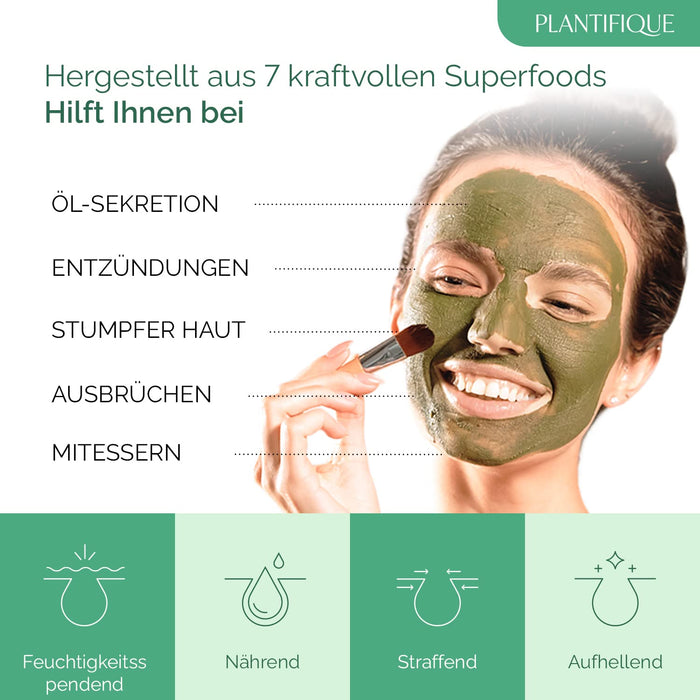 Korean Gesichtsmaske mit Avocado & Superfoods 100ml - Gesicht Polierer aus Meereslehm - Gesichtsporen - Minimierer - Reinigt Pickel und entgiftet