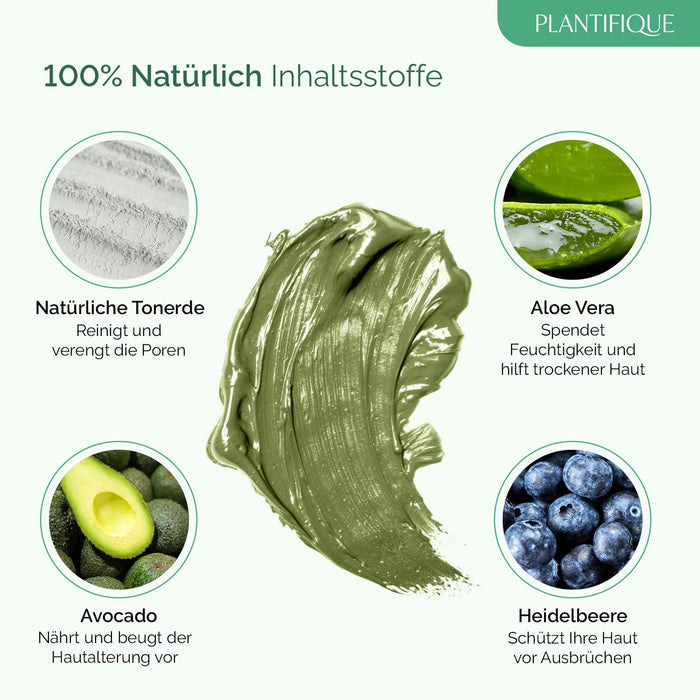 Korean Gesichtsmaske mit Avocado & Superfoods 100ml - Gesicht Polierer aus Meereslehm - Gesichtsporen - Minimierer - Reinigt Pickel und entgiftet