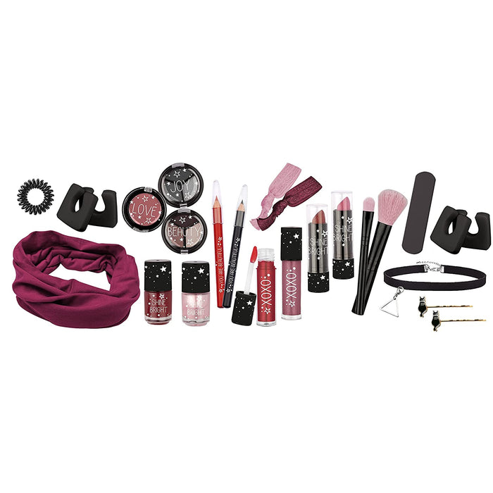 Kosmetik-Adventskalender für Teens, Stay Chic, 24 Beauty und Make-Up Überraschungen, Highlights für Augen, Lippen und Gesicht, in edler Box
