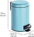 Kosmetik Treteimer Leman Blau 3 l - Kosmetikeimer, Mülleimer Fassungsvermögen: 3 l, Stahl, 17 x 25 x 22.5 cm, Hellblau