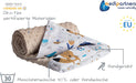 Krabbeldecke 100% Baumwolle 75x100cm doppelseitig multifunktional Minky Kuscheldecke für Kinderwagen weich flauschig (Boho Animals mit beige Minky)