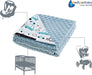 Krabbeldecke 100% Baumwolle 75x100cm doppelseitig multifunktional Minky Kuscheldecke für Kinderwagen weich flauschig (Cars mit hellblau Minky)