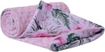 Krabbeldecke 100% Baumwolle 75x100cm doppelseitig multifunktional Minky Kuscheldecke für Kinderwagen weich flauschig (Hellrosa Blument)