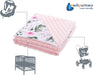 Krabbeldecke 100% Baumwolle 75x100cm doppelseitig multifunktional Minky Kuscheldecke für Kinderwagen weich flauschig (Hellrosa Blument)