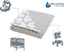Krabbeldecke 100% Baumwolle 75x100cm doppelseitig multifunktional Minky Kuscheldecke für Kinderwagen weich flauschig (Miki mit grauen Minky)