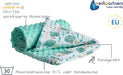 Krabbeldecke 100% Baumwolle 75x100cm doppelseitig multifunktional Minky Kuscheldecke für Kinderwagen weich flauschig (Minze Igel mit minzer Minky)