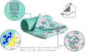 Krabbeldecke 100% Baumwolle 75x100cm doppelseitig multifunktional Minky Kuscheldecke für Kinderwagen weich flauschig (Minze Igel mit minzer Minky)