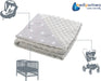 Krabbeldecke 100% Baumwolle 75x100cm doppelseitig multifunktional Minky Kuscheldecke für Kinderwagen weich flauschig (weiße Sterne mit grauem Minky)