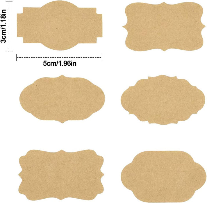 Kraft Etiketten Aufkleber, 500 Stück Kraftpapier Sticker, selbstklebende Marmelade Etiketten Aufkleber, Leere Gefrierschrank Etiketten