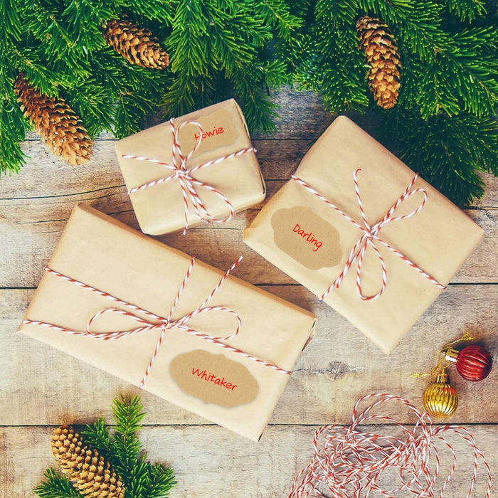 Kraft Etiketten Aufkleber, 500 Stück Kraftpapier Sticker, selbstklebende Marmelade Etiketten Aufkleber, Leere Gefrierschrank Etiketten