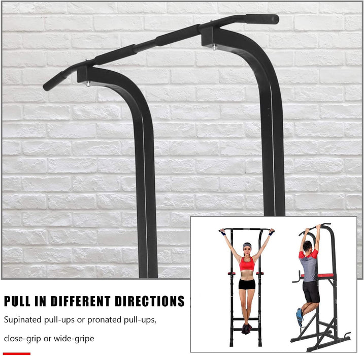 Kraftturm Power Town Multifunktions Kraftstation Klimmzugstation Liegestützgriffe Dip-Station für Home-Gym Max.120 KG