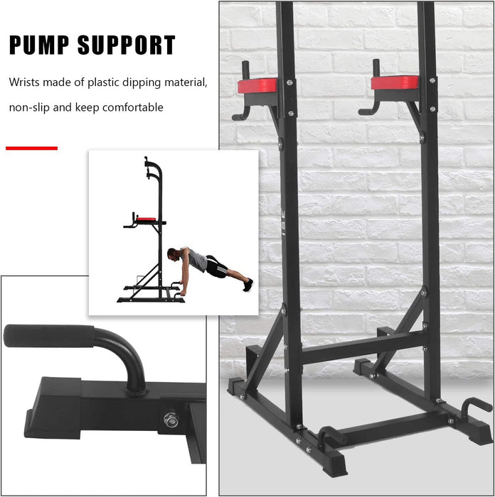 Kraftturm Power Town Multifunktions Kraftstation Klimmzugstation Liegestützgriffe Dip-Station für Home-Gym Max.120 KG