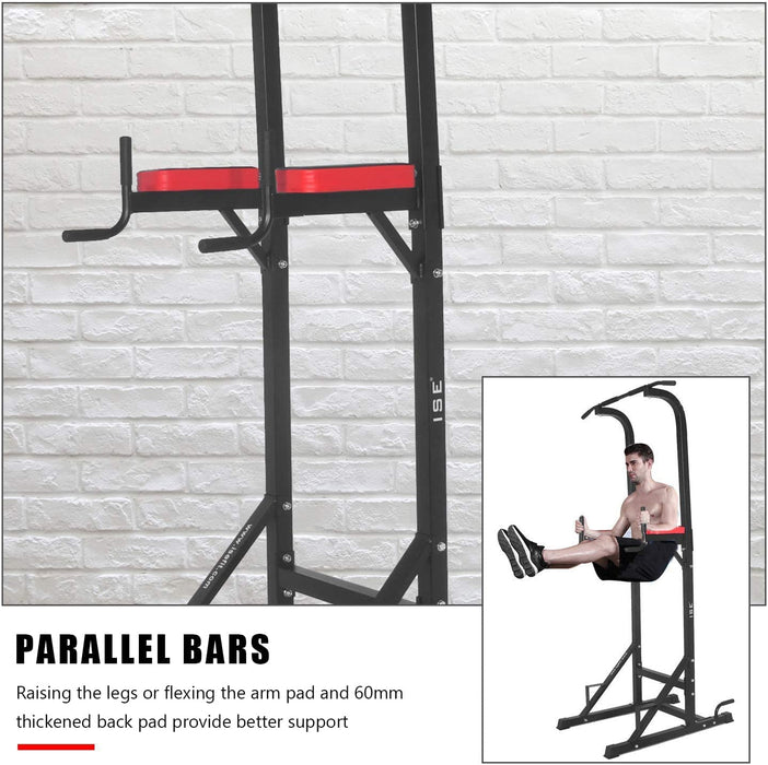 Kraftturm Power Town Multifunktions Kraftstation Klimmzugstation Liegestützgriffe Dip-Station für Home-Gym Max.120 KG