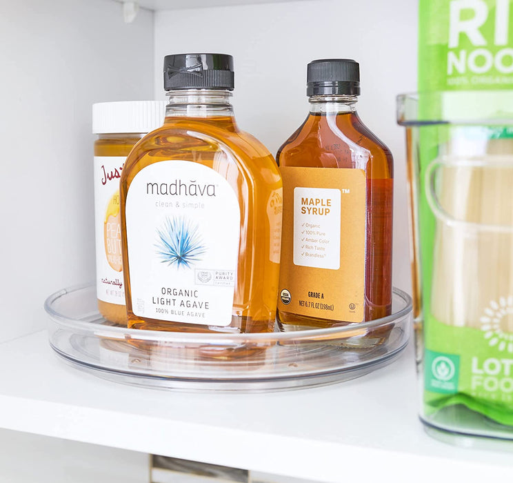 Küchen Organizer, kleiner Drehteller aus BPA-freiem Kunststoff für den Vorratsschrank,,drehbarer Gewürzhalter für für Vorratsdosen und Gewürze