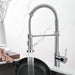 Küchenarmatur, Spring Wasserhahn Küche mit Pull Down Sprüher Brause, 2 Sprühmodi High Arc Einhebel Pültisch Mischbatterie (Chrom)