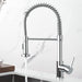 Küchenarmatur mit Niederdruck, Frühlingsküchenhahn mit herunterziehendem Sprühkopf, 2 Sprühmodi, High Arc Single Lever Sink Mixer Tap (Chrom)