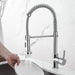 Küchenarmatur mit Niederdruck, Frühlingsküchenhahn mit herunterziehendem Sprühkopf, 2 Sprühmodi, High Arc Single Lever Sink Mixer Tap (Chrom)