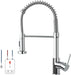 Küchenarmatur mit Niederdruck, Frühlingsküchenhahn mit herunterziehendem Sprühkopf, 2 Sprühmodi, High Arc Single Lever Sink Mixer Tap (Chrom)