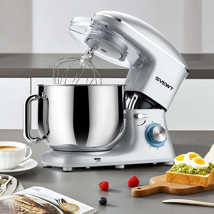 Küchenmaschine Knetmaschine, Teigmaschine 6 Geschwindigkeit 8L 1500W Knetmaschine mit Knethaken, Schneebesen, Rührbesen, Rührschüssel