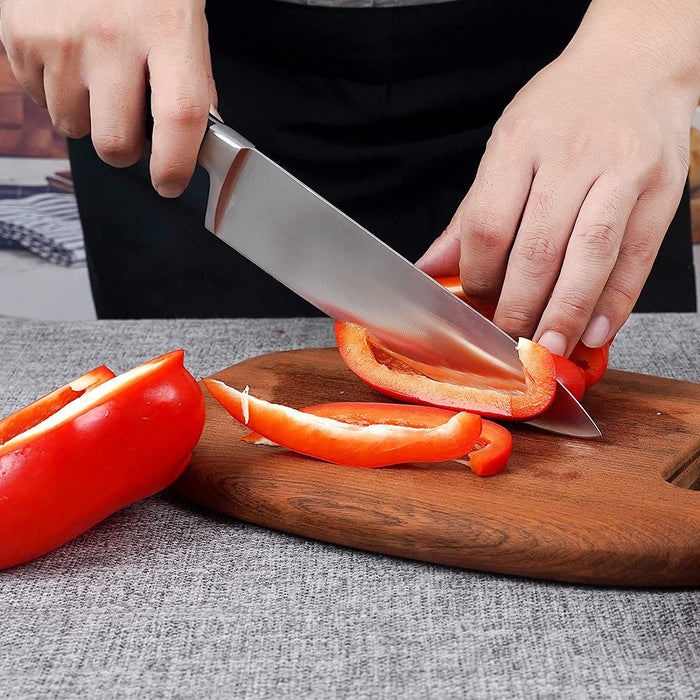 Küchenmesser Kochmesser Gemüsemesser 20cm Messer,Professionelle Chefmesser aus Hochwertigem Carbon Edelstahlmesser mit Scharfer Klinge 