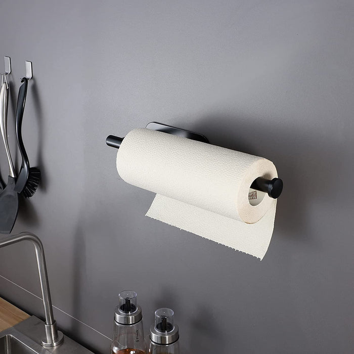 Küchenrollenhalter ohne Bohren - Küchenpapierhalter Edelstahl Rollenhalter Schwarz Papierrollenhalter für Küche