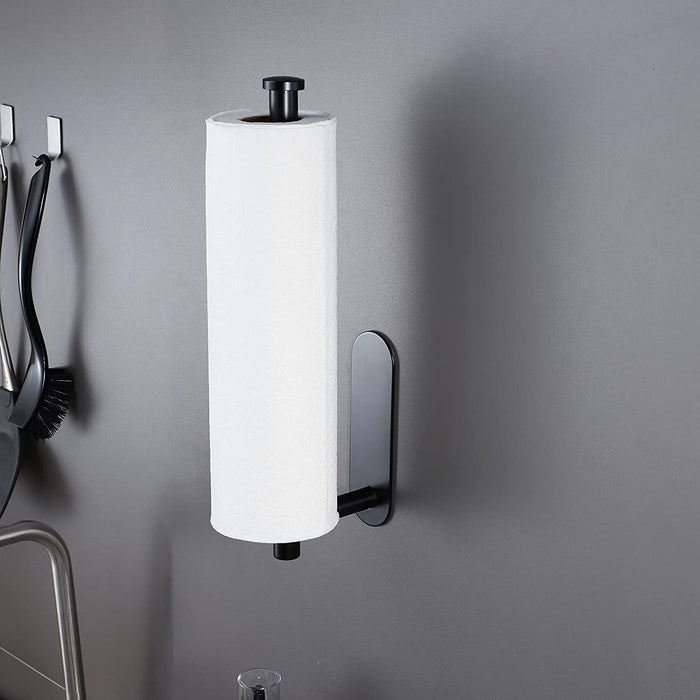 Küchenrollenhalter ohne Bohren - Küchenpapierhalter Edelstahl Rollenhalter Schwarz Papierrollenhalter für Küche