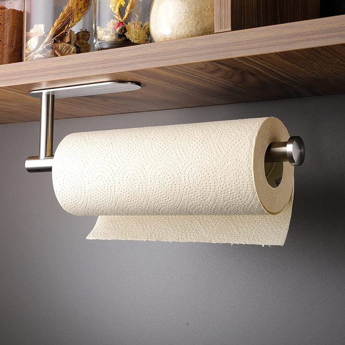 Küchenrollenhalter ohne Bohren - Papierrollenhalter Selbstklebend Praktisch Rollenhalter unter dem Schrank, Edelstahl