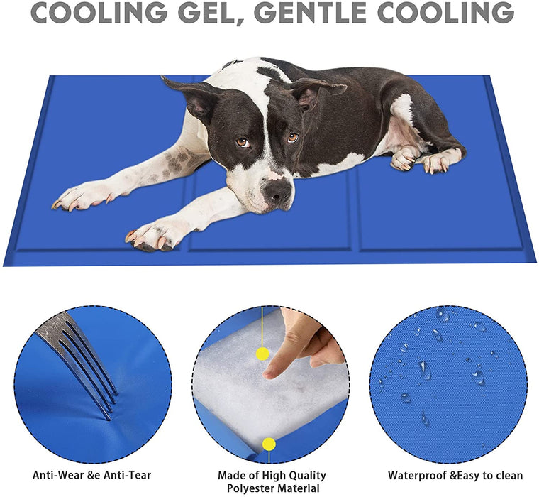 Kühlmatte Hunde Katzen 90 x 50cm,Kuhlmatte für Hund & Katze mit Ungiftiges Gel,Haustier Eismatte Selbstkühlende Matte Hunde Kühl Hundedecke