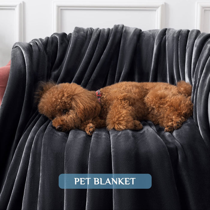 Kuscheldecke Flauschig Weich und Warme Fleecedecke für Bett Couch, Decke Flanelldecke als Sofadecke Wohndecke oder Tagesdecke, 150 x 200 cm Dunkelgrau