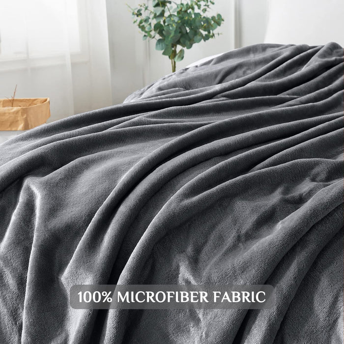 Kuscheldecke Sofa Decken Dunkelgrau, Groß Decke Falten Beständig Fleecedecke für Couch Home, Weich und Warme Wohndecke Flauschig 150 x 200 cm 
