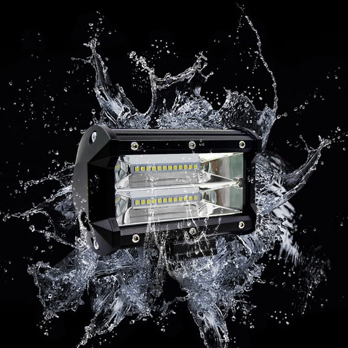 LED Arbeitsscheinwerfer, 10800LM 24 LED Zusatzscheinwerfer DC 12-24V 72W 5 Inch Auto Scheinwerfer Offroad Flutlicht Spotlight 6000K 