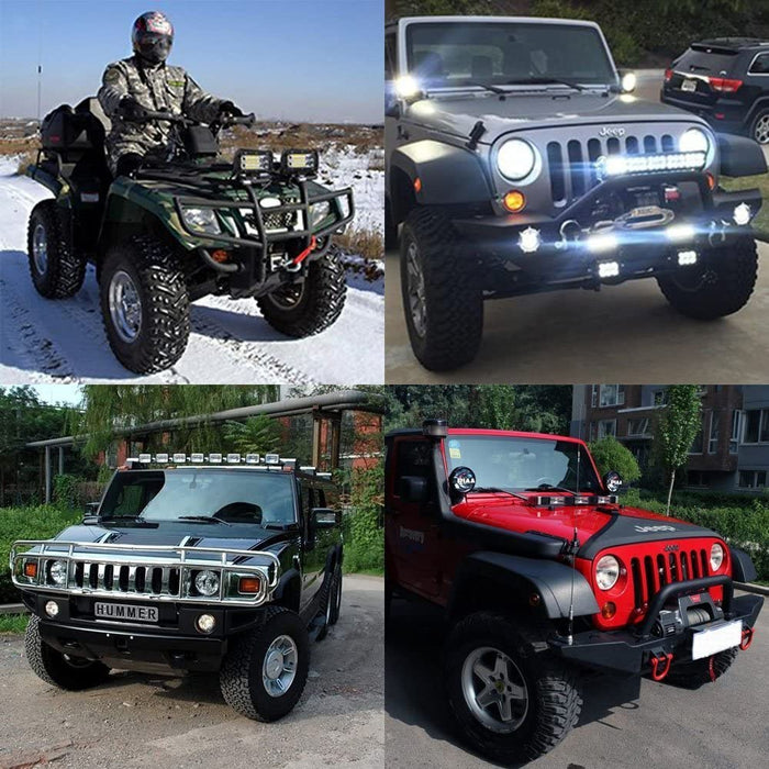 LED Arbeitsscheinwerfer, 10800LM 24 LED Zusatzscheinwerfer DC 12-24V 72W 5 Inch Auto Scheinwerfer Offroad Flutlicht Spotlight 6000K 