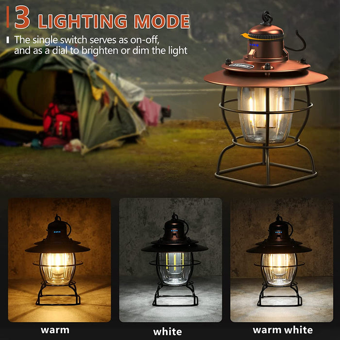 LED Campinglampe, Wiederaufladbare Camping Laterne Dimmbar, Outdoor Lampe  batteriebetrieben für Draußen Garten, Batteriebetrieben Notfallleuchte