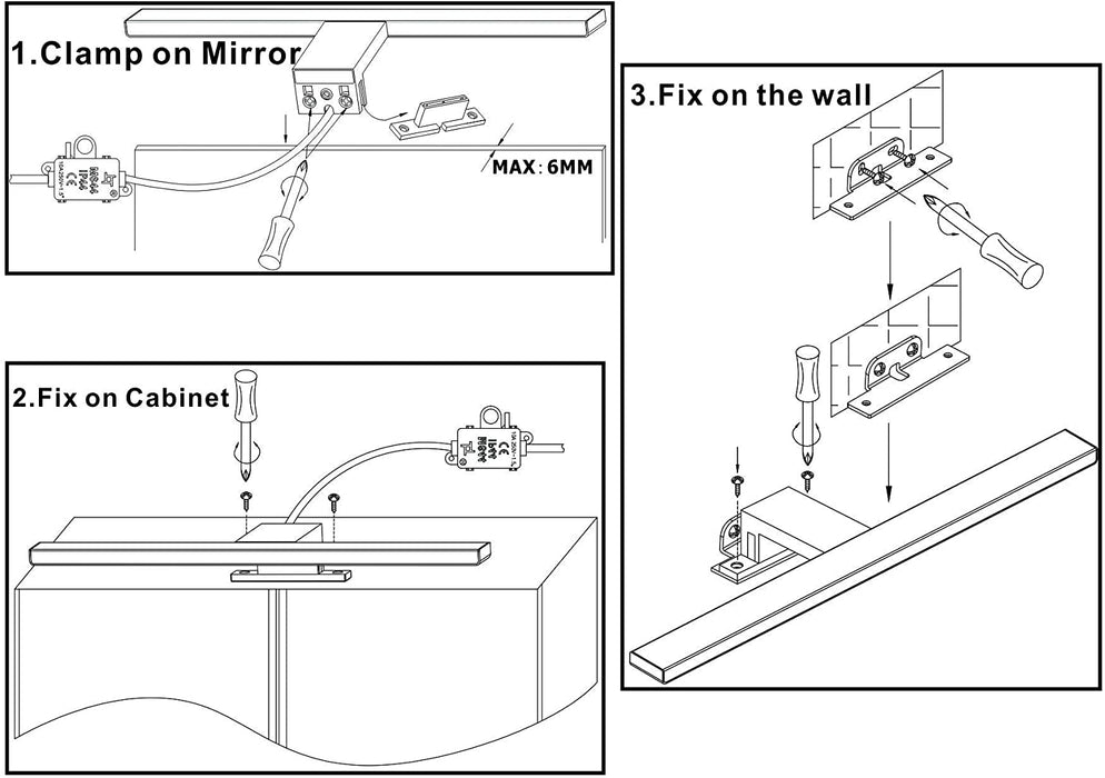 LED Spiegellampe Badezimmer Spiegelleuchte 5W 300mm 500lm IP44 Badleuchte Neutralweiß 4000k,Spiegellampen Spiegel Badezimmerschrank 230V