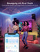 LED Strip 10m, Bluetooth RGB LED Streifen, Farbwechsel, Musik Sync, 64 Szenenmodus, Steuerbar via App-steuerung, und Steuerbox