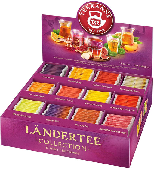Ländertee Collection Box, 180 Teebeutel in 12 Sorten, 383 g