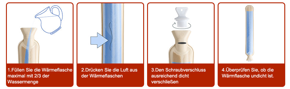 Lange Wärmflasche mit weichem Bezug 2 Liter, Schlauch-Wärmflasche für Nacken und Schulter, 73 x 13cm zertifiziert, Nackenwärmflasche (Grau 1)